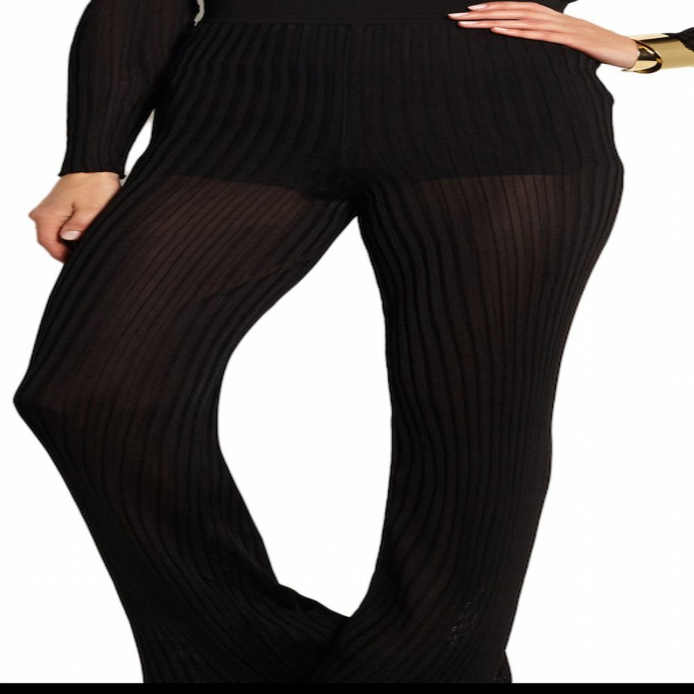 BALMAIN - Ribbed stretch-jersey flared pants